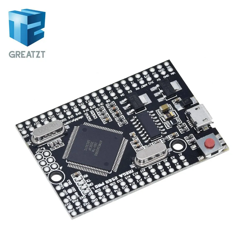 GREATZT Mega 2560 PRO MINI 5 В(встраивание) CH340G ATmega2560-16AU с наконечниками, совместимыми с arduino Mega 2560