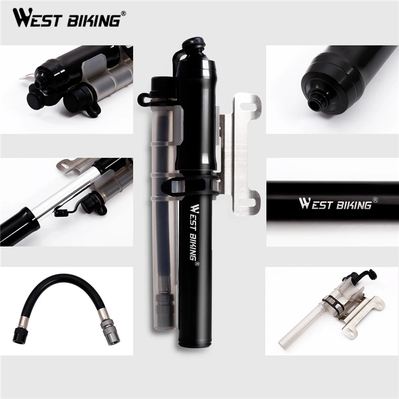 Велосипедный мини насос WEST BIKING портативный велосипедный 260 PSI для шин с циклом