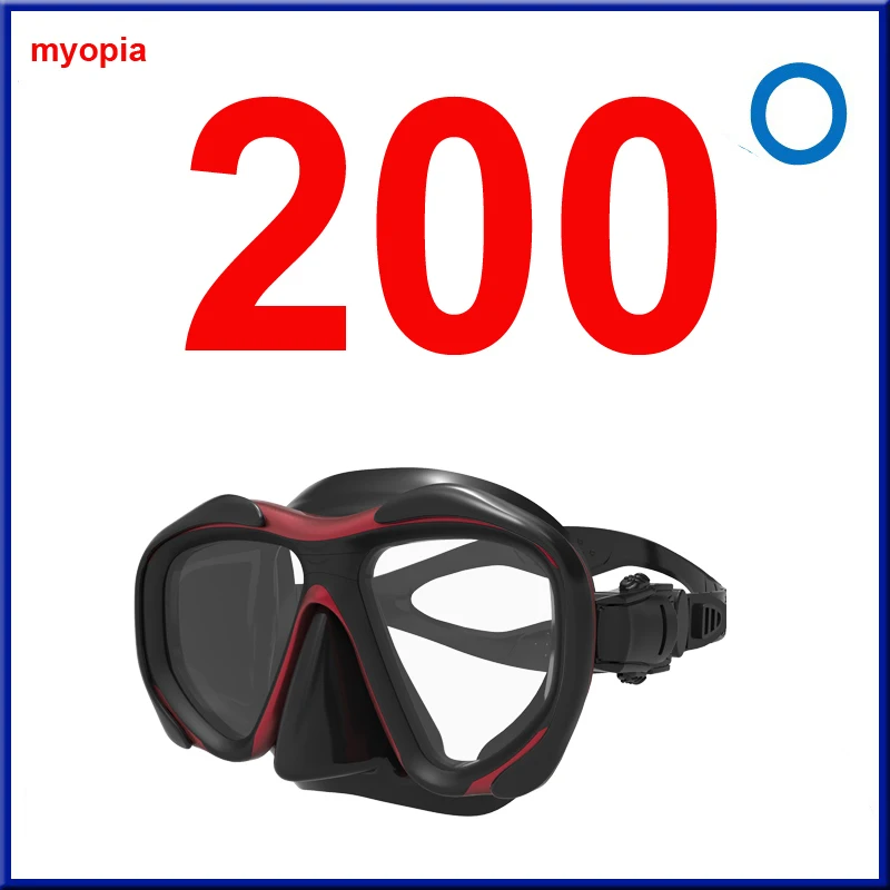 Дайвинг оптическая маска с плюс близорукость пресбиопические линзы зеркало+/-150-600 для подводного плавания - Цвет: Myopia 200