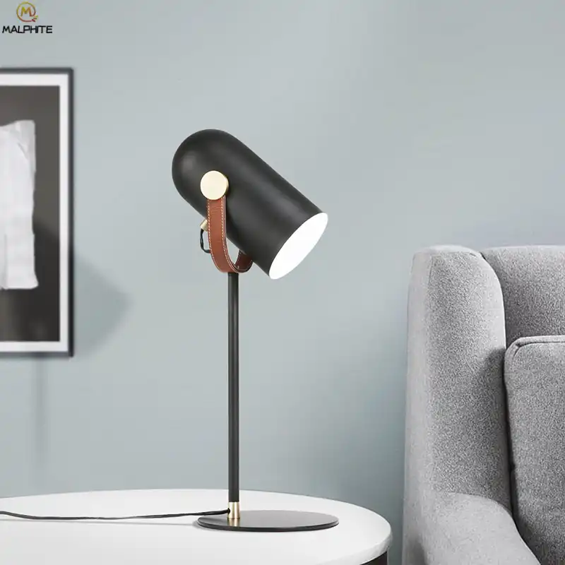 black industrial table lamp