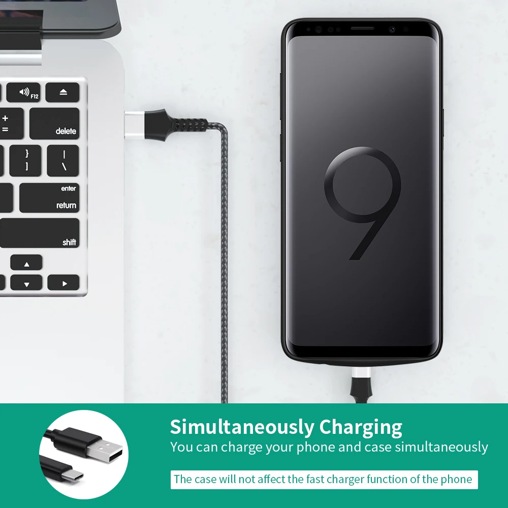 Чехол для аккумулятора samsung Galaxy S9 Plus, 5200 мАч, Беспроводная зарядка Qi, совместимый, Расширенный чехол для зарядного устройства для S9 4700 мАч