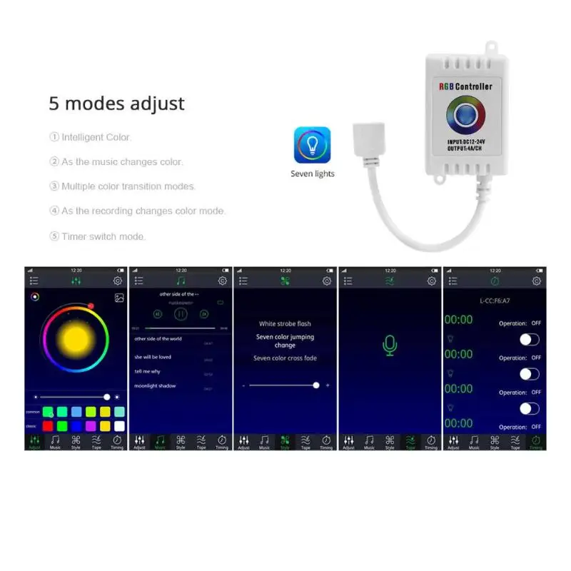 DC 5-24 V rgb-светодиод с Bluetooth регулятор линейного светильника Беспроводное управление для Мобильные телефоны Android IOS Телефон изменение цвета музыки