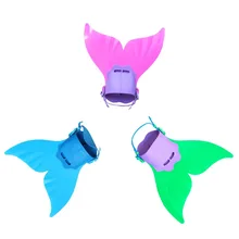 Голубое, красное, зеленое мягкое пластиковое ребро для девочек хвост русалки Monofin ласты настоящий купальный костюм для детей