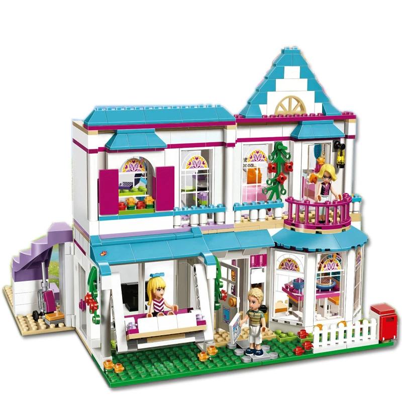 

28 Style Friends Stephanie's House Building Blocks Legoings Princess Castle Girls Belle Ariel Elsa Figures Bricks Set Toys Girls