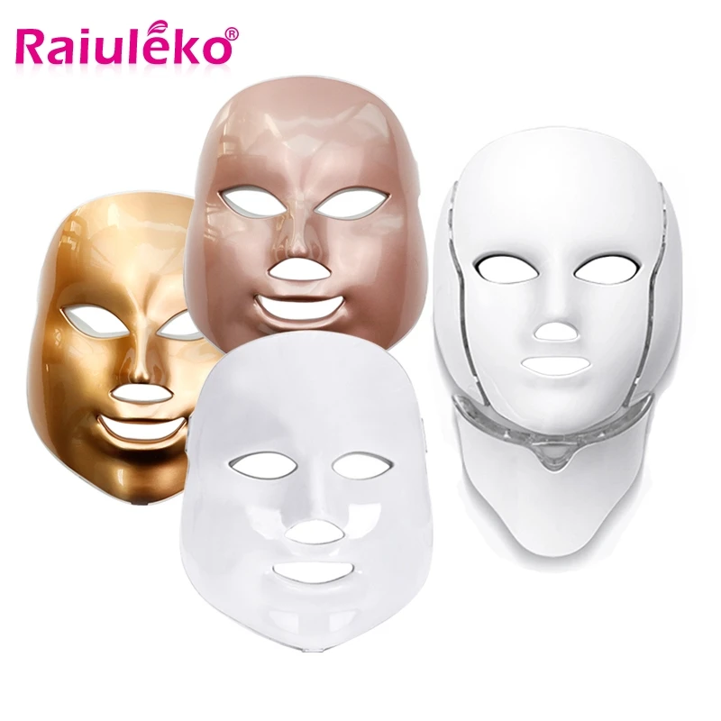 Корейская маска для лица 7 цветов светодиодный маска для лица омоложения кожи лица лечебная маска Красота анти-акне терапии отбеливающий