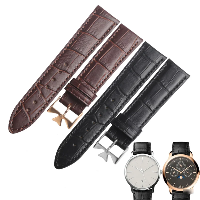 

WENTULA watchband for Vacheron Constantin VC calf-leather band cow leather leather strap Genuine Leather