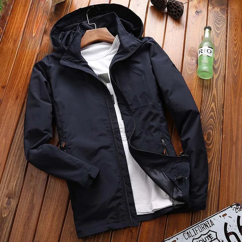 Мужская ветрозащитная куртка в стиле милитари с капюшоном|casual jacket men|casual jacketbrand men