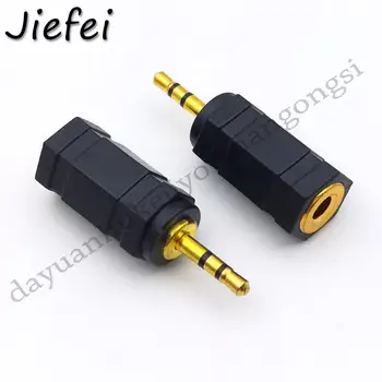 

4Pcs Gold 2.5mm 3 Pole Stereo Male Plug to 3.5mm Female Socket Audio Adapter Connector