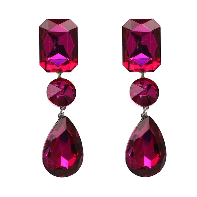 2017 Vintage Luxury Crystal Brincos Hot Pink Water Drop Dangle 2017 Vintage Luxury Crystal Brincos Hot Pink Water Drop Dangle Earrings Statement Jewelry Whole Green Blue