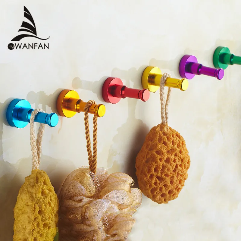 

10 Colors Space Aluminum Multi-color DIY Towel Wall Hook Nail Bathroom Kitchen Clothes Key Hat Rack Bag Hanger Holder HJ-0726