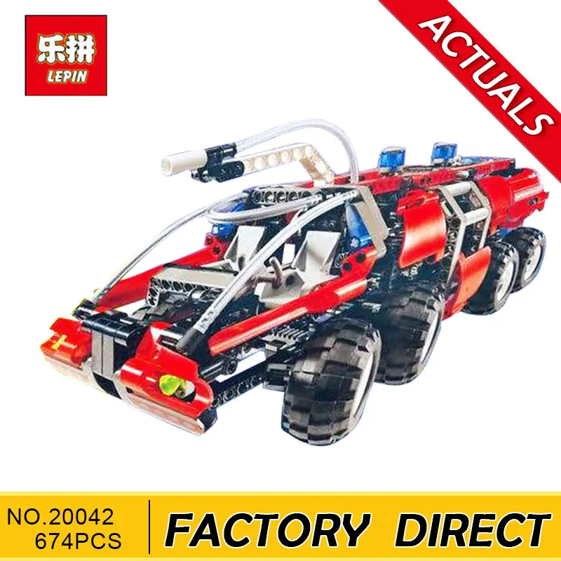 

LEPIN 20042 674Pcs Genuine Changing Technic Series The Airport Fire Truck Set Educational Building Blocks Bricks Model Toys Gift
