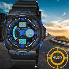 Новости мультифункциональная, Мужская Военная Спортивная часы светодиодный цифровой двойной детские наручные часы 10,5
