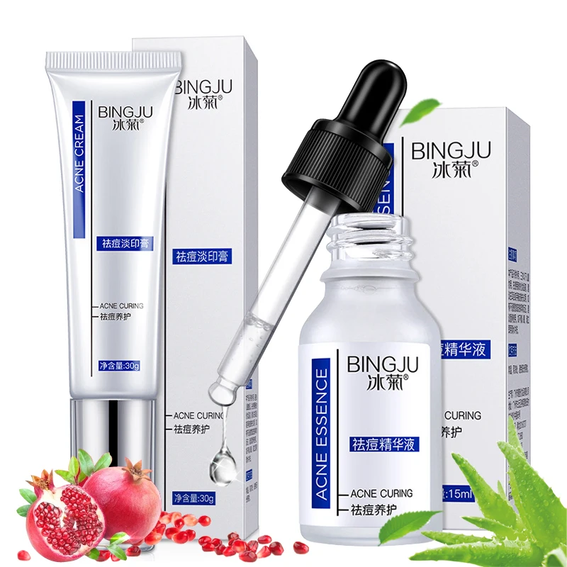 

Face Acne Cleaning Cream+Acne Treatment Essence Oil Control Plant Extracts Skin Care Remove Repair Comedone Pimple Face Care