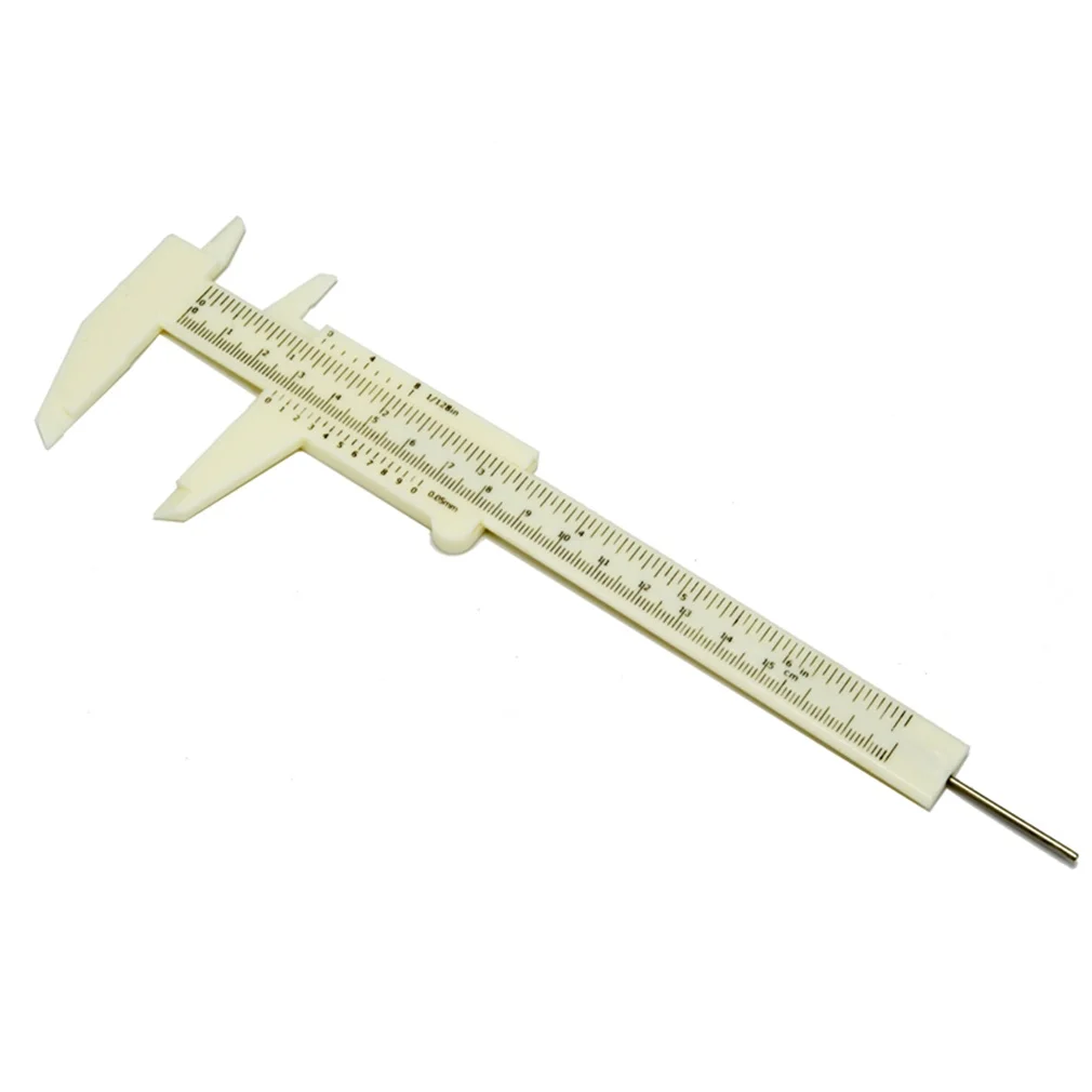 

6 Inch Mini Plastic Vernier Caliper Gauge Smooth Moving Slider Vernier Measuring Tool Inside Outside Measurements Tool