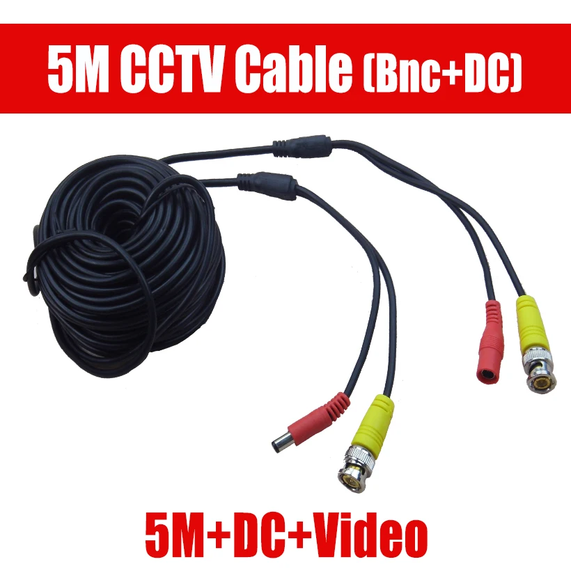IMIEYE 1pcs 5M CCTV Cable 16FT BNC Video DC Plug Extend Cables of CCTV