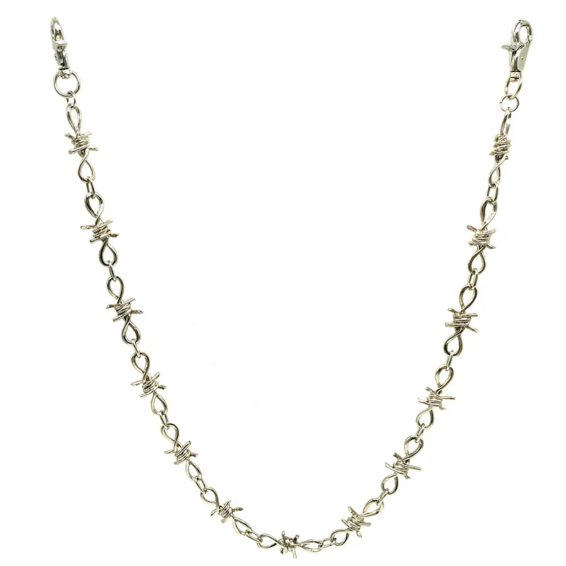 Rock punk metal thorns iron pants chain wallet chain necklace bracelet three-piece