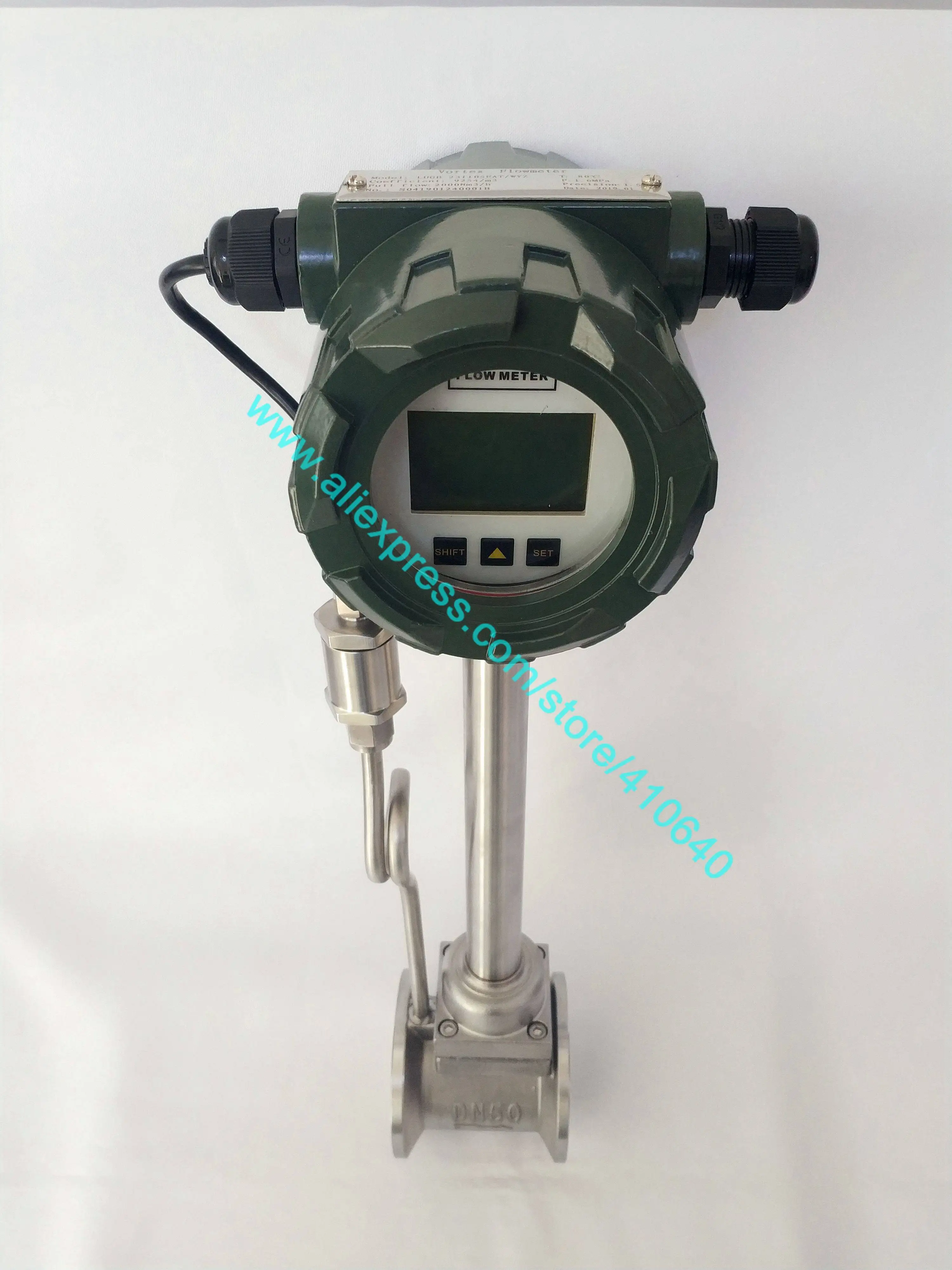DN50 ЖК-дисплей Дисплей Природного Газа Вихревой Расходомер 4 20mA и импульса температура на выходе и компенсация давления 24 В постоянного тока Мощность