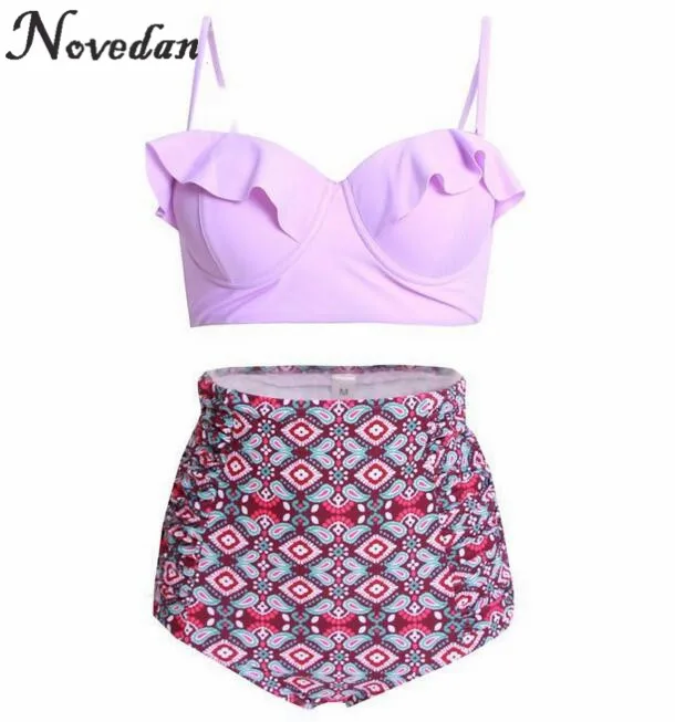 

Bikinis Women High Waist Swimsuit Bathing Suit Plus Size Swimwear Super Push Up Bikini Set Retro Vintage Beach Wear XXL XXXL