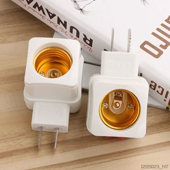 

Rotary E27 Plug-in Screw LED Light Bulb Holder Lamp Base Socket Plug Adapter Converter With ON/OFF Button