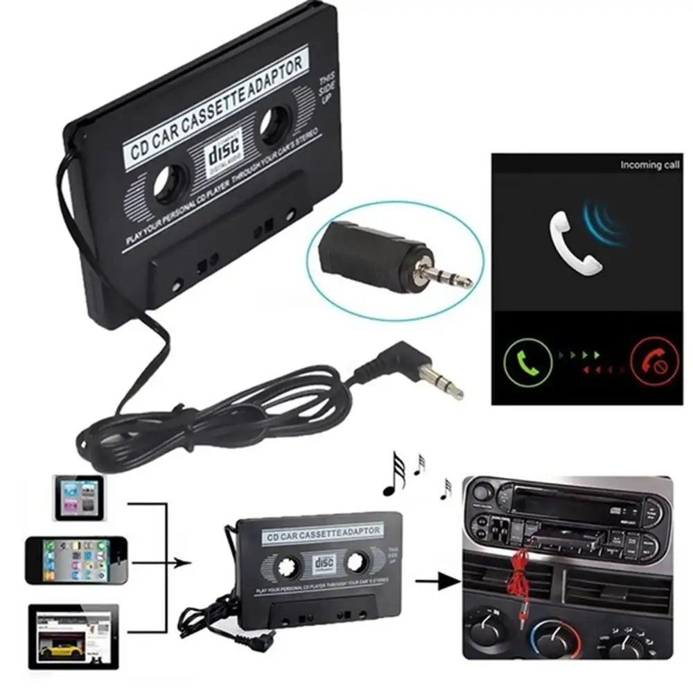 

3.5mm Jack Car AUX Cassette Tape Adapter Audio MP3 CD Phone Radio Converter
