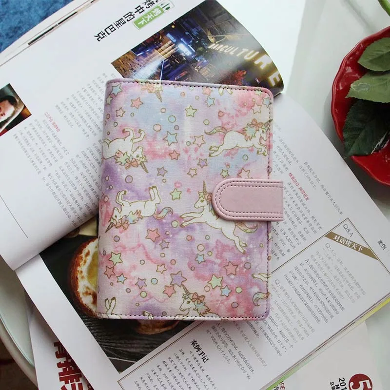 

Dreamy Kawaii Colored horse cloth cover spiral notebook DIY Journal Diary Planner Notepad organizer Fresh hand book hobo supply