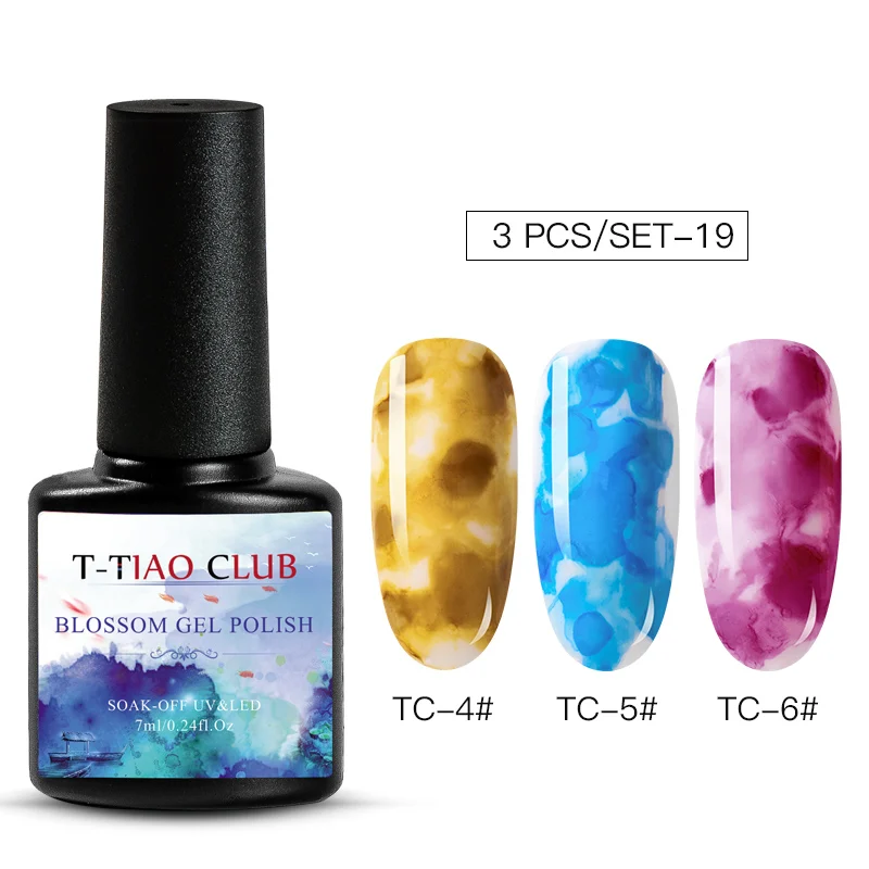 T-TIAO CLUB Blooming Painting Nail Gel Polish Effect Flower Blossom Nails Gel Soak off UV Gel Varnish Manicure Nail Art Lacquer - Цвет: EZH04518