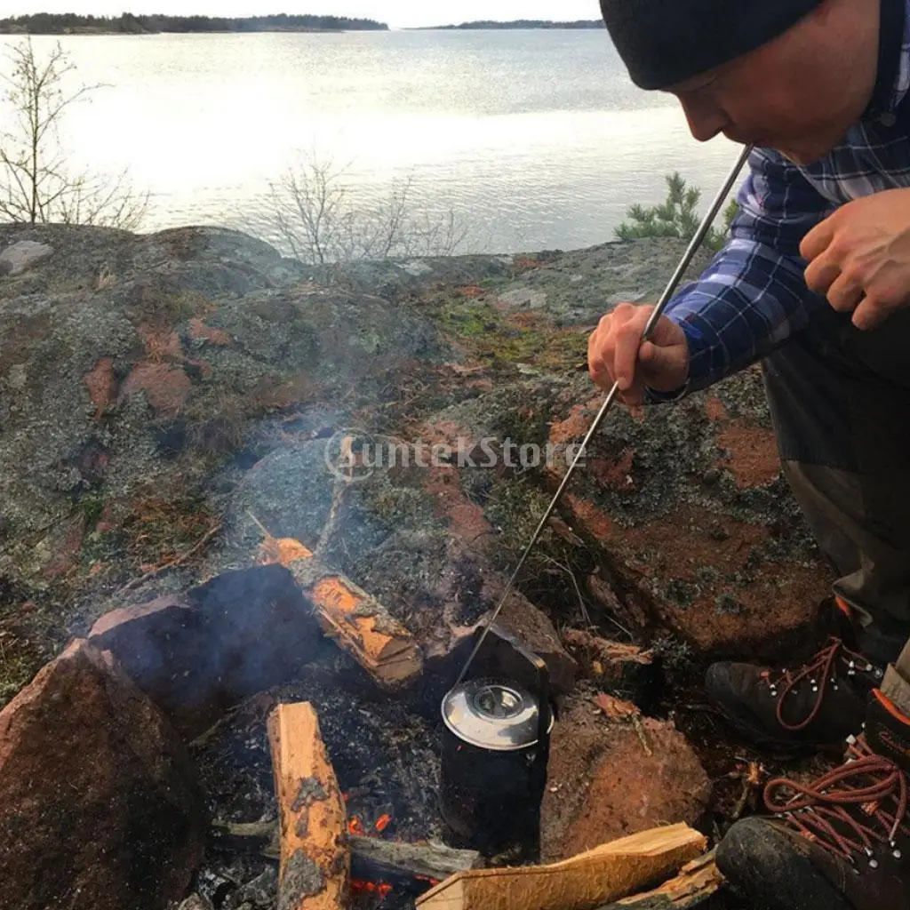 Collapsible Blow Fire Tube Stainless Steel Fire Bellows Manual Blowing Tube for Outdoor Camping Backpacking Fishing Picnic