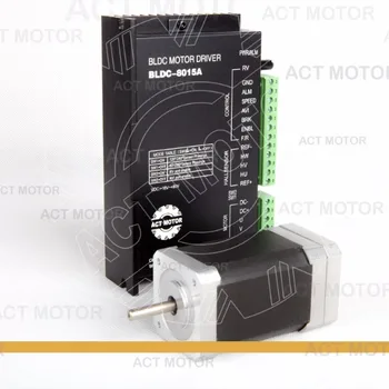 ACT 모터 1PC 브러시리스 DC 모터 42BLF03 24V 78W 4000RPM 3Phase 단일 샤프트 + 1PC 드라이버 BLDC-8015A 50V