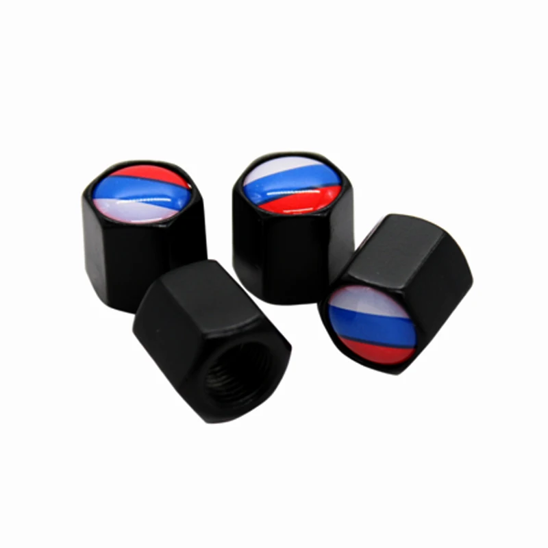 

4Pcs/Set Russia Flag Logo Car Badge Tyre Dust Cap Wheel Tire Valve Caps For Lada Car Styling