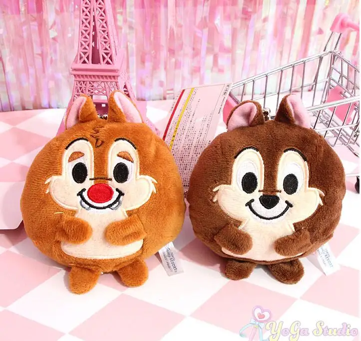 

candice guo! super cute plush toy lovely cartoon chipmunk chip dale small pendant coin bag clip bag birthday Christmas gift 1pc