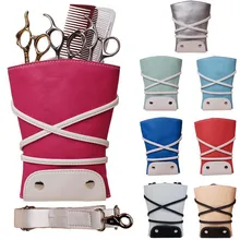 new 8 color hair scissors leather bag kit case shears Pockets Waist Belt barber packet Salon Holster hairdressing scissors bag high quality pu leather barber hair scissors pet scissors bag salon hairdressing holster pouch case hair styling tools