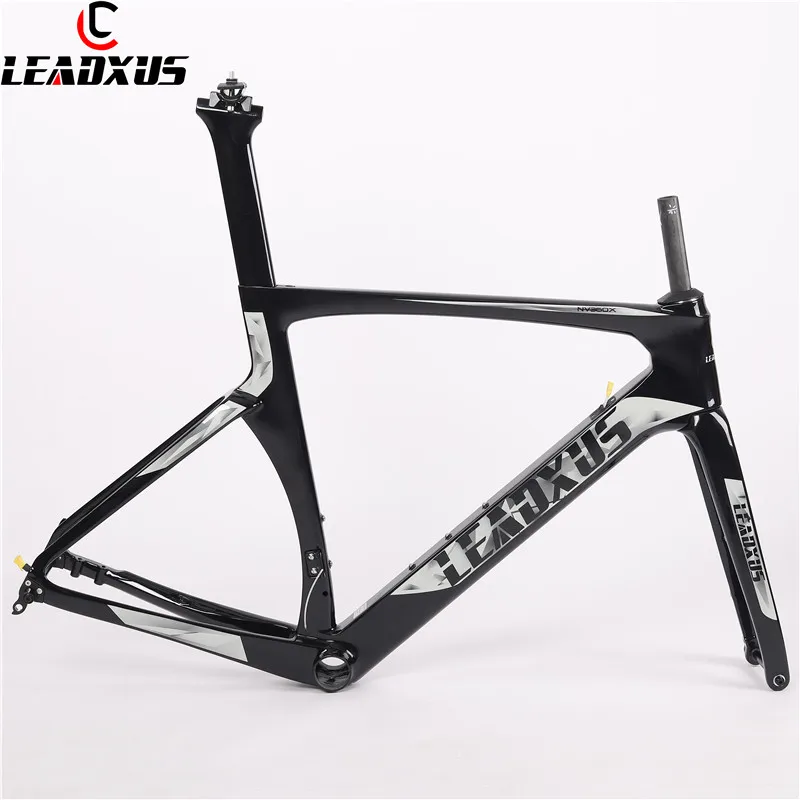 Top LEADXUS 2019 NV360X Disc Brake Aero Carbon Fiber Road Bike Frame Road Aero Racing Bicycle Frame&Handlebar 45/47/49/52/54/56/58cm 7