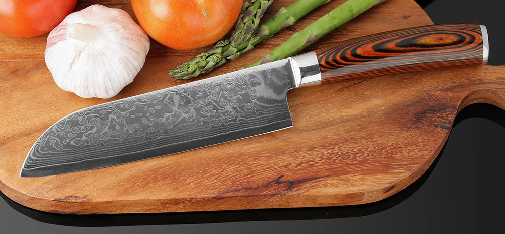 Кухонный нож 7 дюймов, нож шеф-повара, японский нож сантоку, нож для мяса VG10, дамасская сталь, сашими, лосось, нож для суши, инструмент
