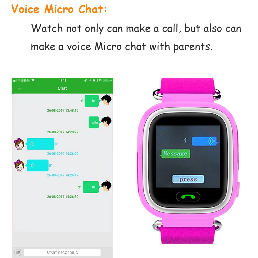 Q90 Kids GPS Watch Smart Baby Watch for Children Watch Wmart Child Clock with Location SOS Call Tra