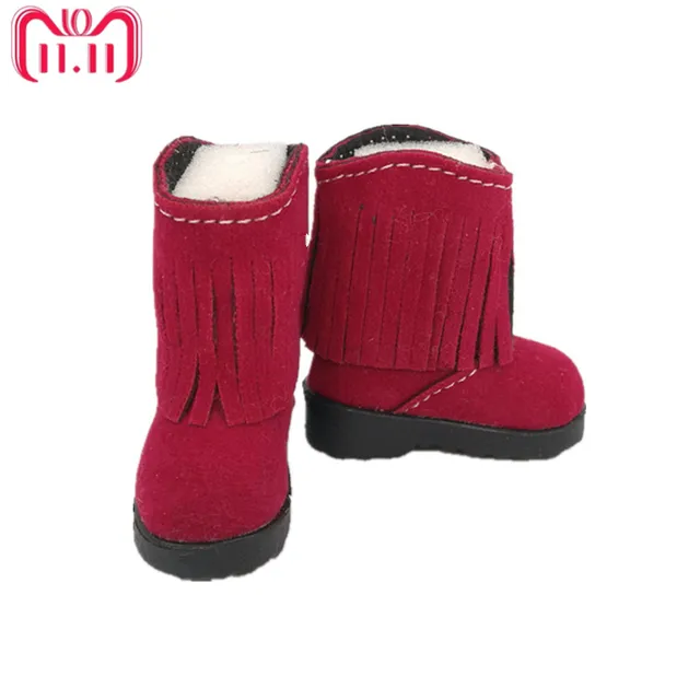 Best Price Tilda 5cm 1/6 PU Leather Doll Boots for BJD SD Dollfie Dolls Costome Dolls Accessories Mini Winter Puppet Fringe Boot Toy Shoes