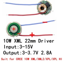 Lumière de voiture, 1 pièce, 5 modes d'entrée 3V-15V dc 22mm, pilote pour Cree 10W T6 XML T6/U2/U2 ou batterie 12V