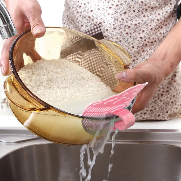 

New Smile Face Cleaning Rice Washing Sieve Drainer Device Strainer Debris Filter Can Clip Cooking Tools Kitchen Gadgets Utility