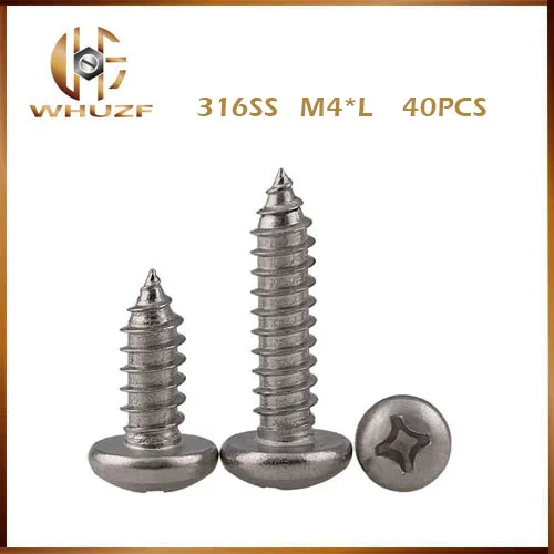 m4 self tapping screws M4*10 M4x12 M4*16 M4x20 304 316 Stainless Steel