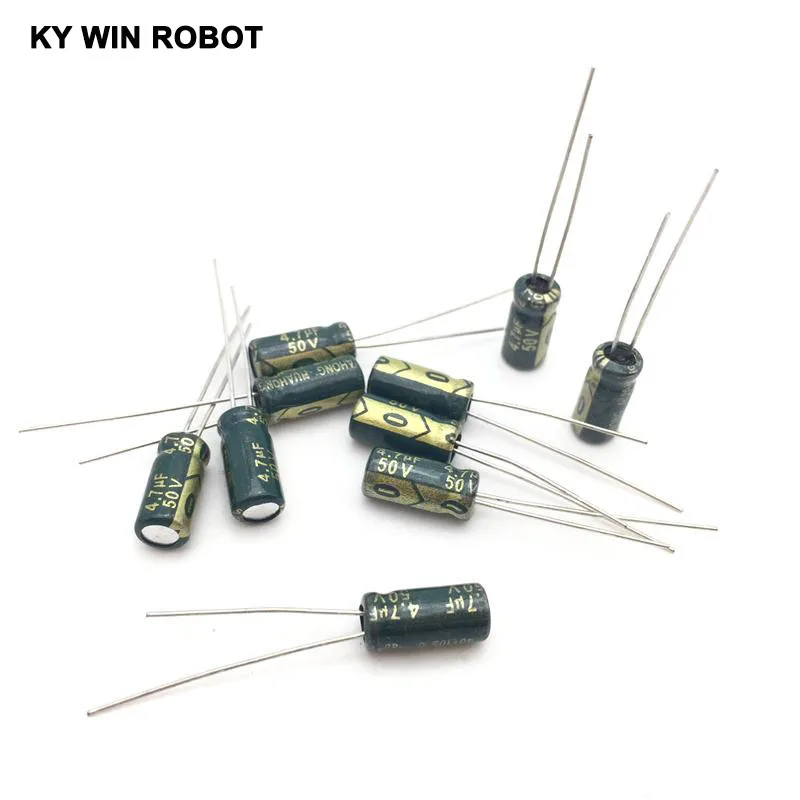 50 шт./лот 4,7 мкФ с алюминиевой крышкой, 50В 105C 5X11 мм Алюминий электролитический конденсатор с алюминиевой крышкой, 50V4. 7 мкФ радиальные привести, 50 шт в наборе