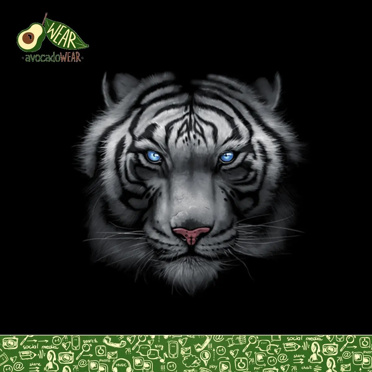 

White Tiger Animals Blue Eyes Men T shirt S-3XL NEW Funny Tops Tee New Unisex High Quality Casual Printing 100% Cotton
