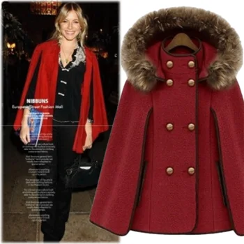 

2019 Winter New Woollen Coat Women's Woollen Overcoat For Female Solid Color Fashion Medium Length Double Breasted Cloak Coat