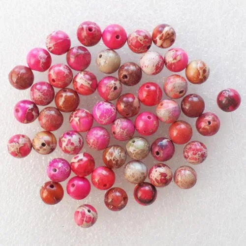 

(50 pieces/lot) Wholesale Natural Pink Sea Sediment Jaspers Round Pendant Bead 6mm Free Shipping Fashion Jewelry X905