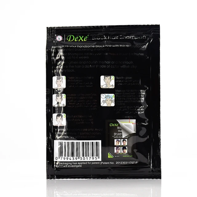 10 Pcs Dexe Fast Black Hair Shampoo Only 5 Minutes White Become