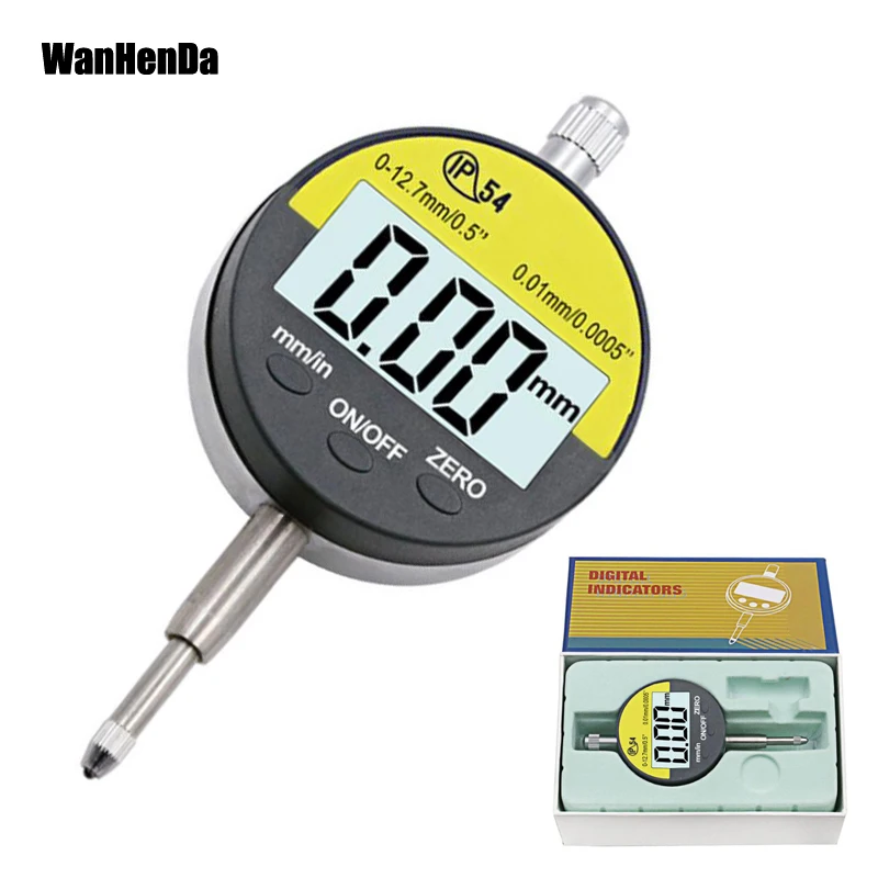 

IP54 Oil-proof Dial Indicator 0.001mm Electronic Micrometer Metric/Inch 0-12.7mm /0.5"Precision Digital Micrometer Gauge Met