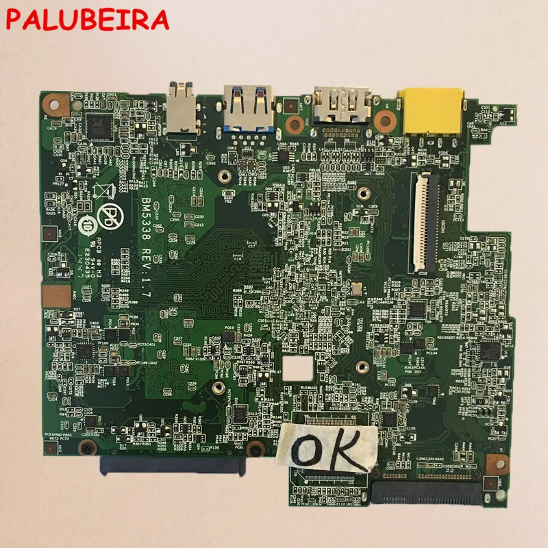 PALUBEIRA высокое качество FRU 5B20G39150 для lenovo Flex 10 Материнская плата ноутбука BM5338 REV1.7 с cpu N2807 полностью протестирована