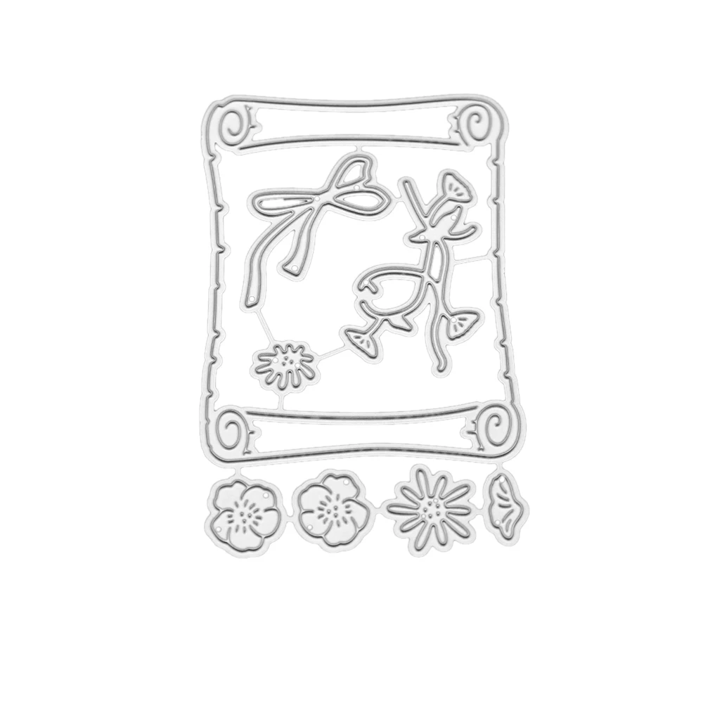 

Flower border 6.2X9.8CM Metal Cutting Dies Stencils For DIY Scrapbooking Decorative Embossing Handcraft Die Cutting Template