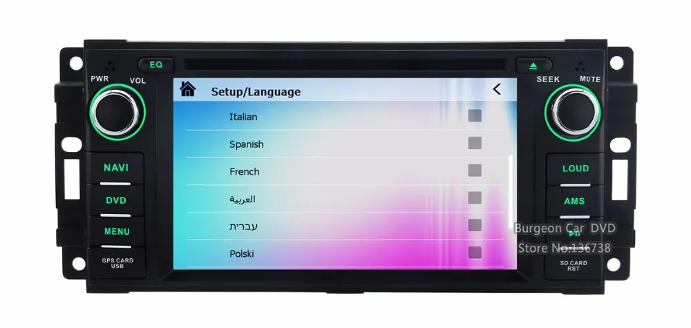 Clearance Touch Screen Car DVD Player For Jeep Commander Grand Cherokee Compass Wrangler Unlimited DODGE Caliber Radio Ipod GPS Navigation 40