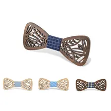 Новинка Дизайн нерегулярно Полые Геометрический резные Галстуки деревянный галстук из натурального дерева ручной работы Для мужчин Бабочка Свадебный Галстуки