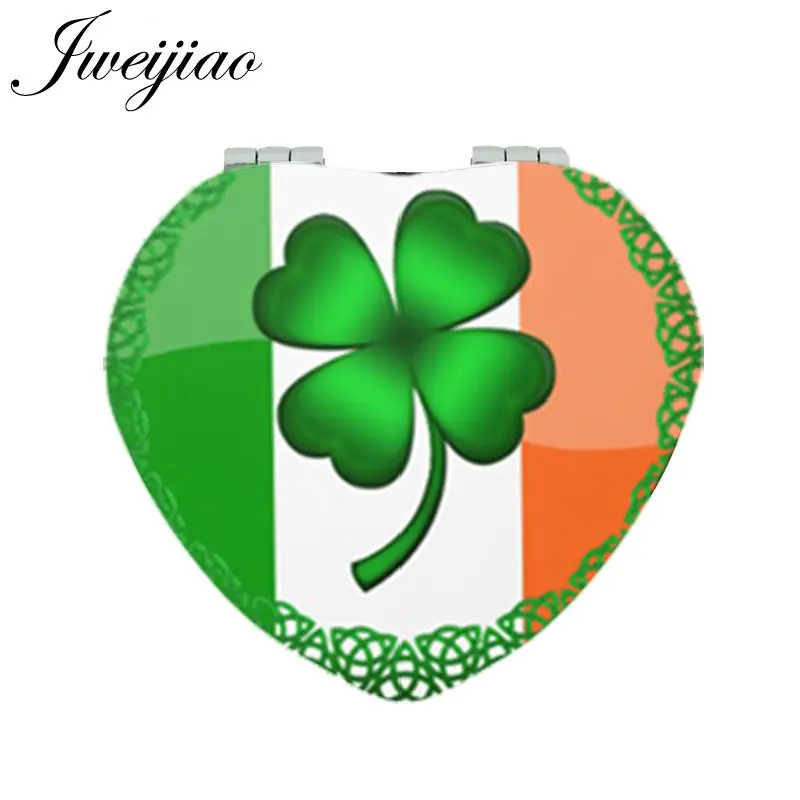 JWEIJIAO charm ART makeup mirrors 2019 beautiful small for women Lucky Clover Magnifier Mirrors QF341 | Красота и здоровье