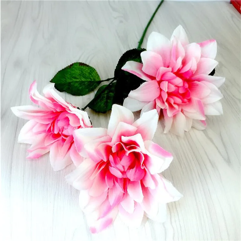 

Fake Dahlia (3 heads/piece) 20.47" Length Simulation Lerge Chrysanthemum for Wedding Home Decorative Artificial Flowers